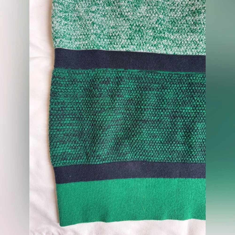 Banana Republic Green Striped Sweater Tank Petite Medium Colorblock Knit